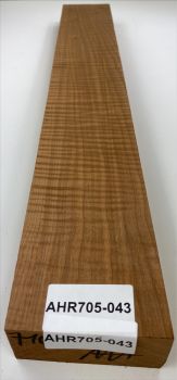 Neck Sycamore / European Maple, Unique Piece #043, curly, roasted "Choco" 710x100x46mm